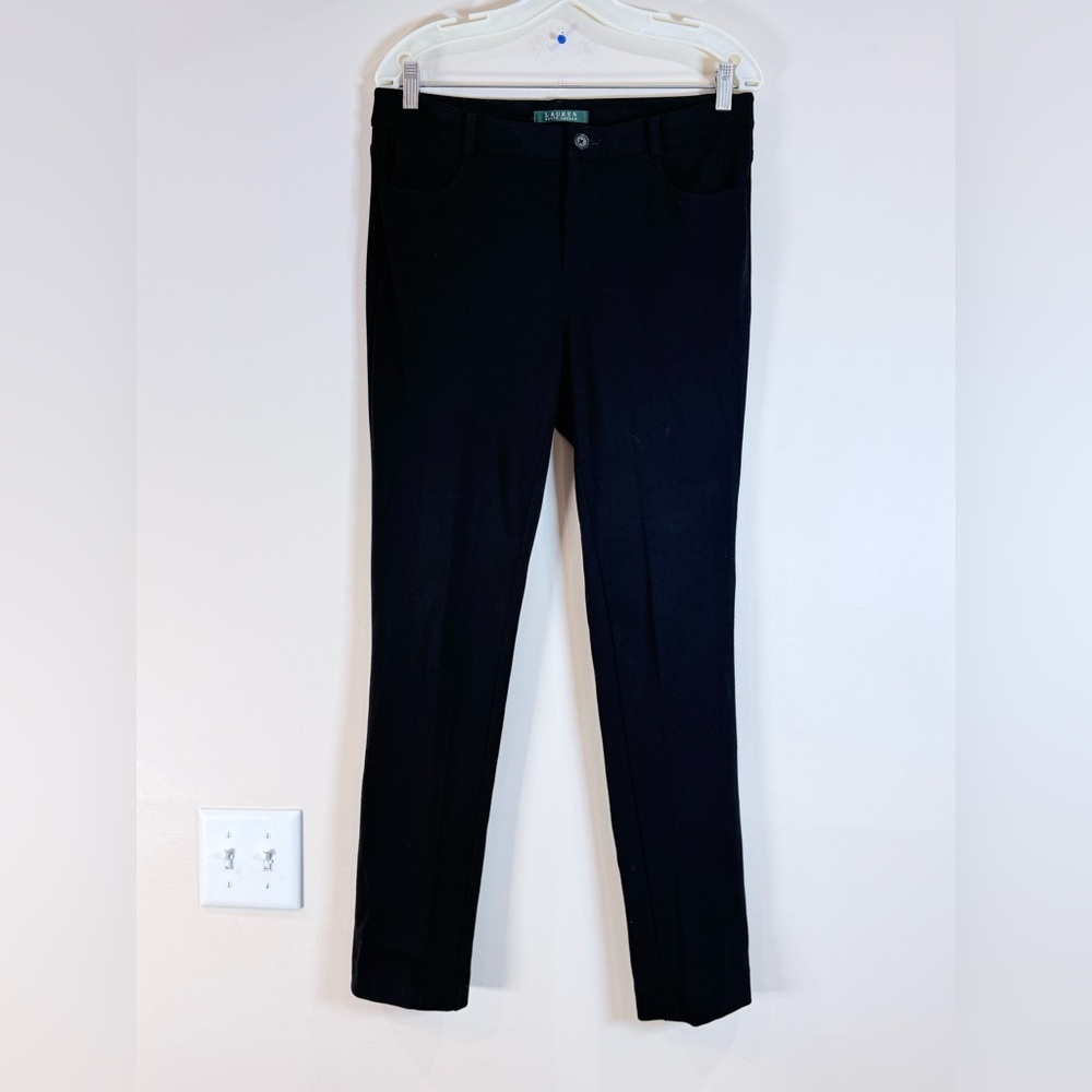 🔥Ralph Lauren Women’s Black Slim Straight Ankle Pants Size 8 EC🔥
